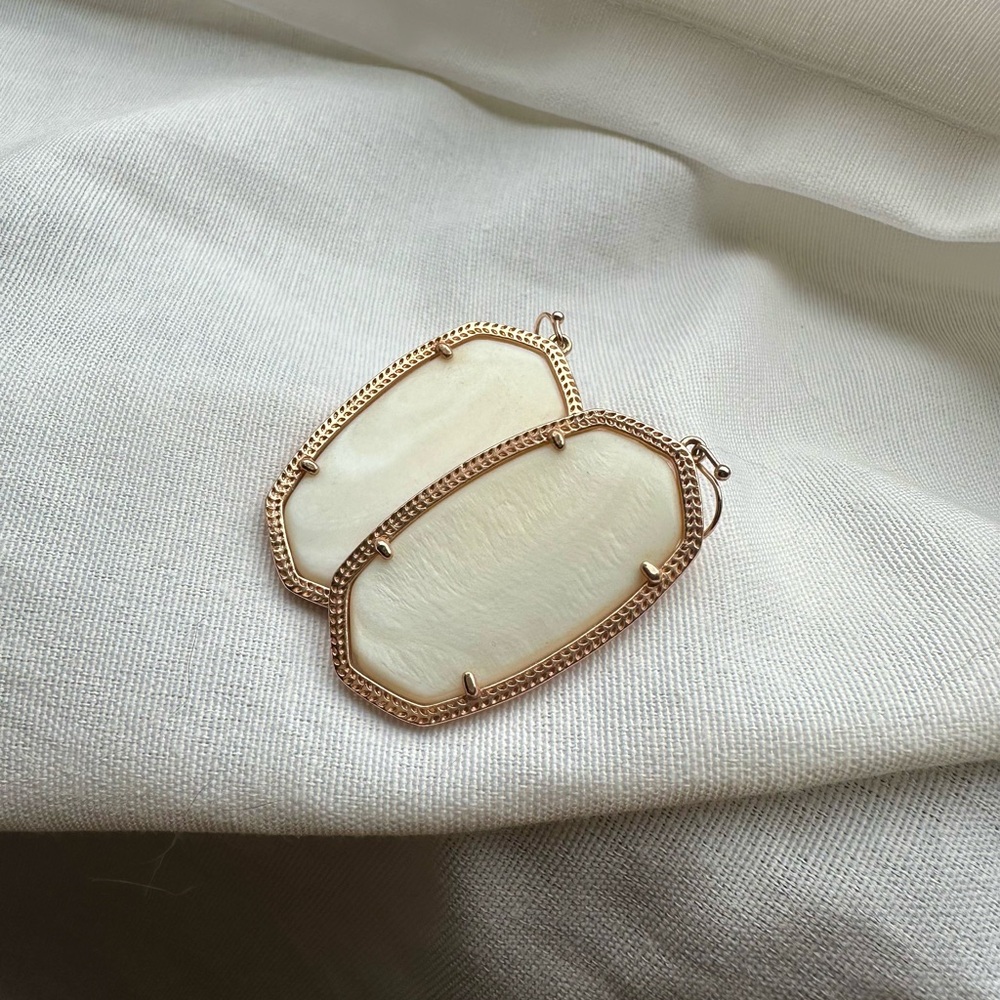 Elegant White and Rose Gold Earrings